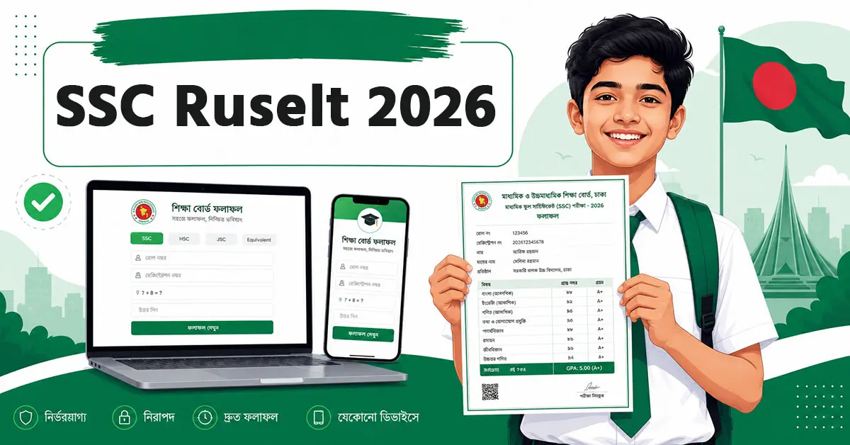 SSC Result 2026: মার্কশিটসহ সব বোর্ডের এসএসসি রেজাল্ট অনলাইন ও SMS-এ দেখুন